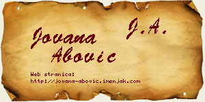 Jovana Abović vizit kartica